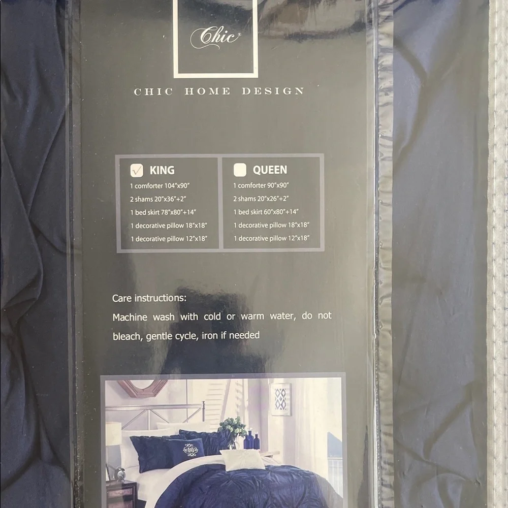 NWT Chic Home Halpert Blue King Size Comforter Set